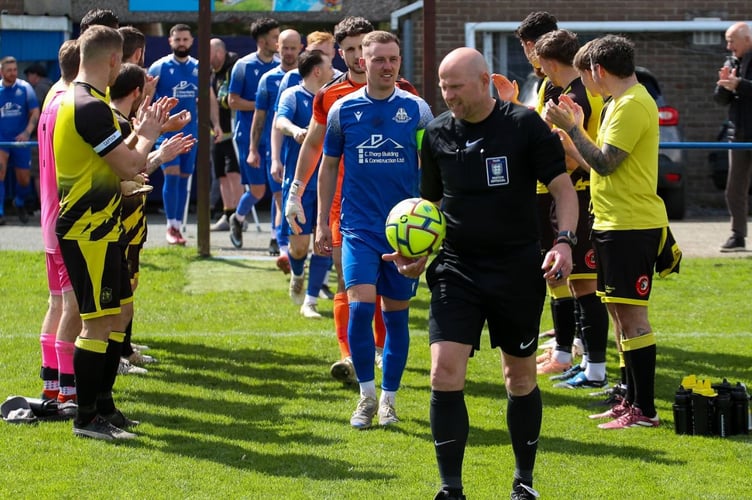 Liskeard, guard of honour. Athletic.