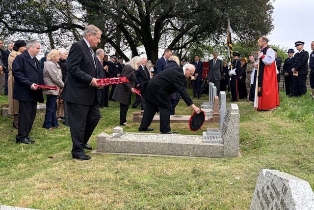 Restored graves unveiled for firefighters killed in wartime tragedy