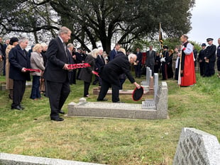 Restored graves unveiled for firefighters killed in wartime tragedy