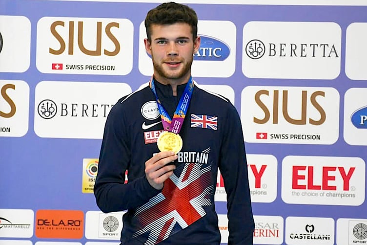 Denzil Grose, from St Austell, with the gold medal he won in Egypt.