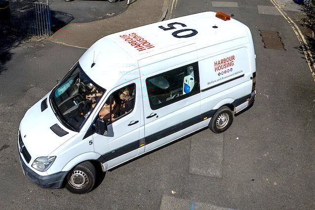 Harbour Housing’s hotspots welfare vehicle in St Austell.