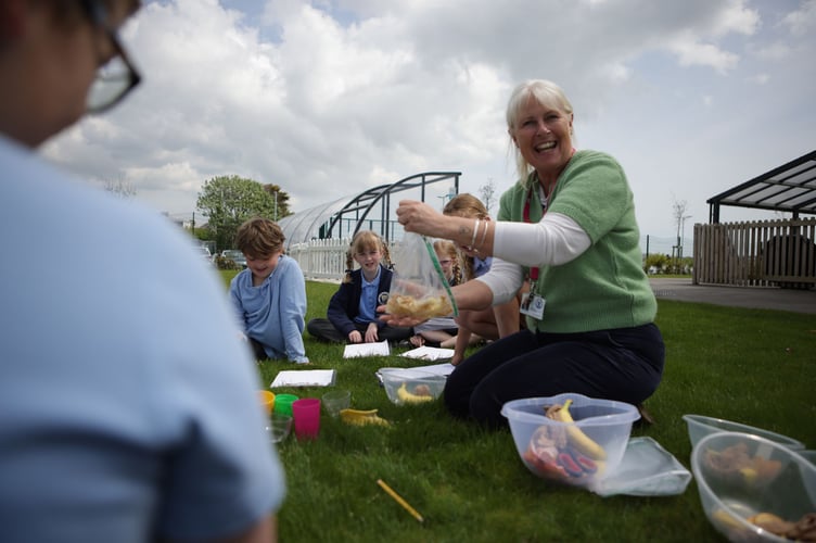 Newquay Primary Academy pupils connecting with nature during the outdoor learning