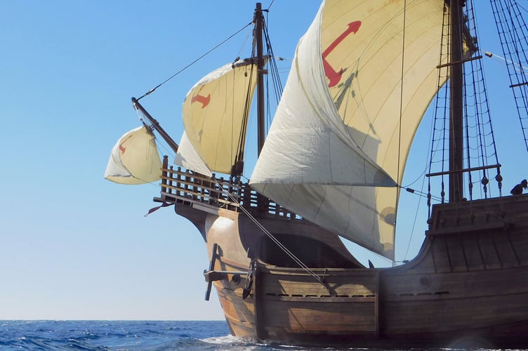 The Nao Santa María is a replica of the flagship from the first Atlantic crossing of 1492.