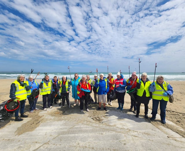 Volunteers clear litter from beach