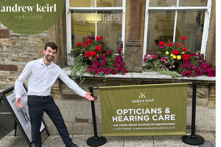 Ross Colledge, of Andrew Keirl Opticians in Liskeard, says spending more time outside could help delay the onset of myopia