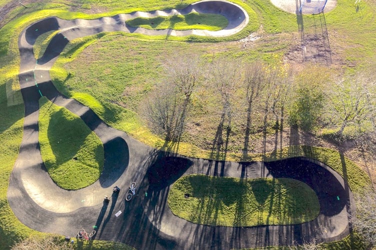 An aerial view of the pump track at the Meadows Park in St Austell. (Picture: St Austell Town Council/Paul Williams)