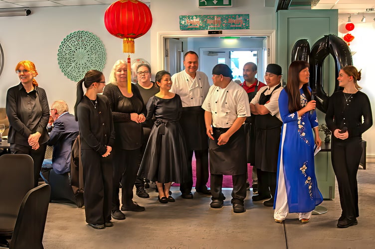 Staff and guests celebrate 10 years of Westberry Hotel ownership under Le (Picture: Westberry Hotel)