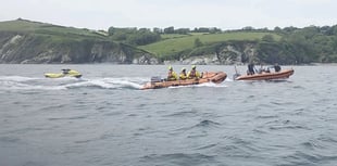 Pair rescued from sinking jet-ski in St Austell Bay