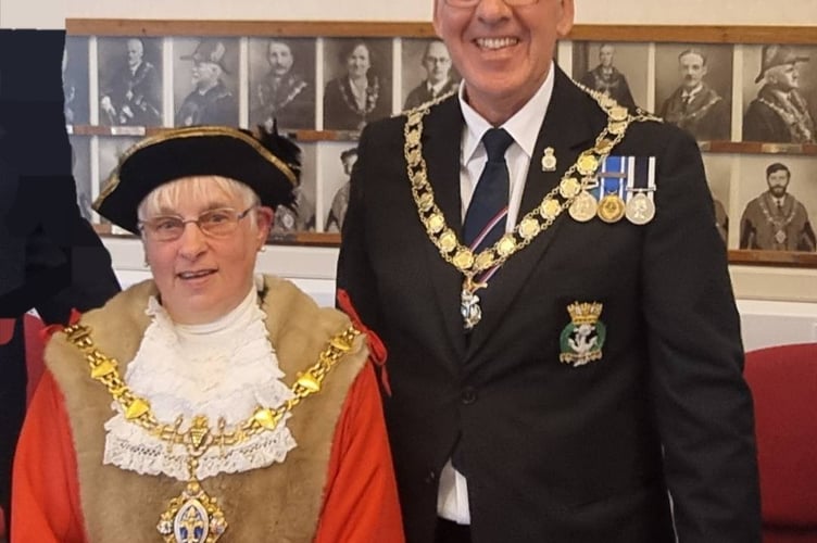 Cllr Christina Whitty, along husband and consort Terry, has paid an emotional public tribute to the people of Liskeard as she officially brought her latest term as mayor to a close