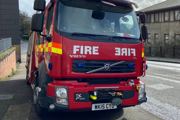 Fire crews from St Austell were among those fighting the blaze in Eddystone Road in the town. (Picture: Andrew Townsend)