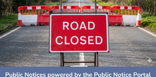 Public Notices: Latest roadworks in South East Cornwall confirmed