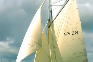 The 26-ft Elizabeth Mary, built in Looe in the early 1900s, remains a fast boat under sail