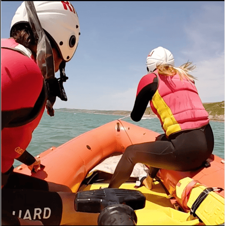 Lifeguards rescue father and son at beach in south east Cornwall.