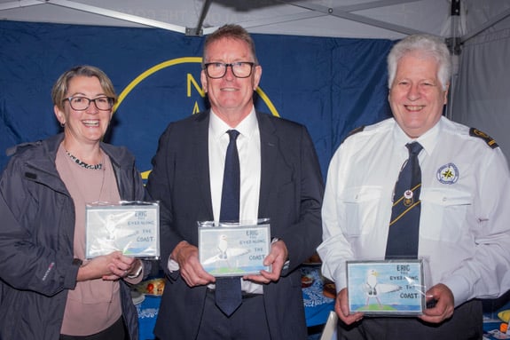 Cllr. Kate Ewert Ivan Hooper CB DL and Stn Mgr Rob Hillman.