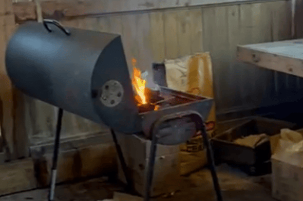 The exposed barbeque at The Pickled Plate's previous location in Padstow (Picture: Cornwall Council)