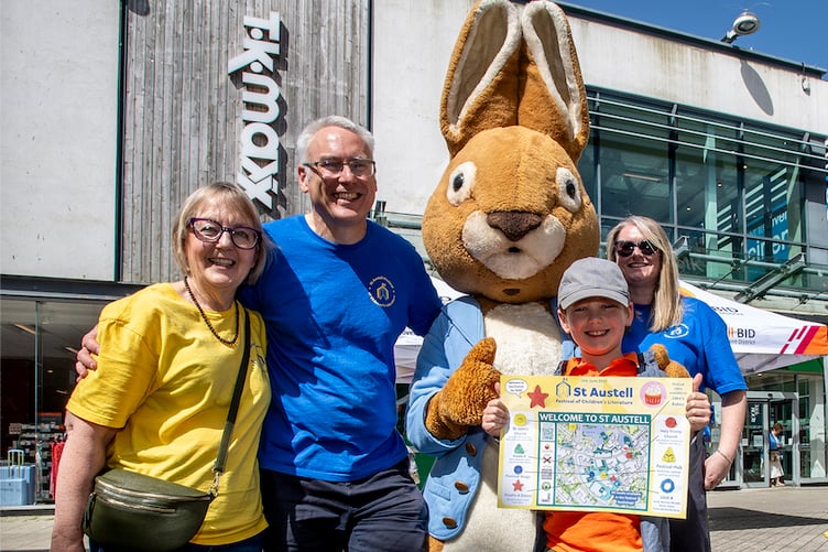 Peter Rabbit made a number of appearances during the St Austell Festival of Children’s Literature. (Picture: Paul Williams)