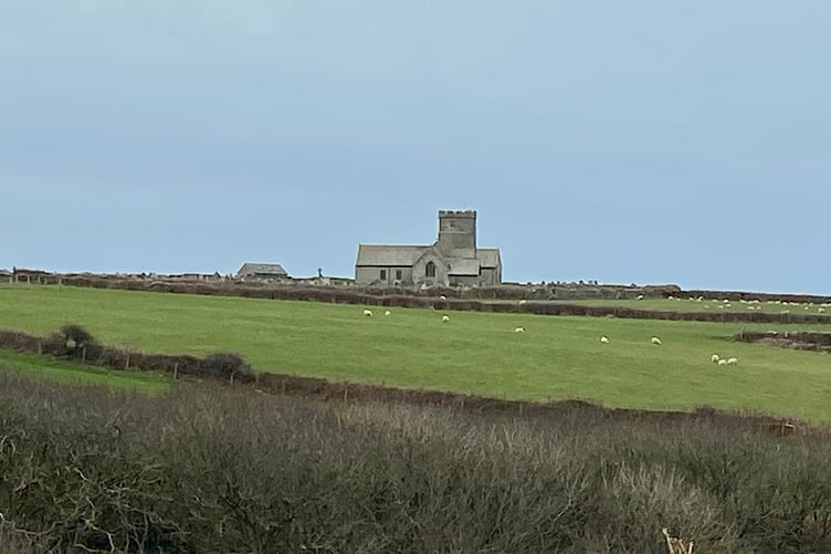 An inscribed stone from the Roman era can be seen at St Materiana’s Church at Tintagel in Cornwall. (Picture: Andrew Townsend)