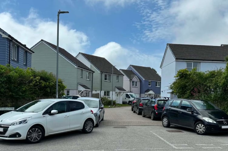 Nose-to-tail parking in Chyvelah Close, Truro