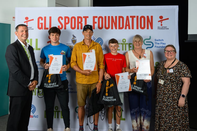Steve Ward, athlete Matteo Symons-Chan, surf life-saver Matt Sanwell, athlete Lucas Sweeney, swimmer Sheryl Taylor, and Melanie Brain, service director for neighbourhoods. (Picture: PR4Photos)