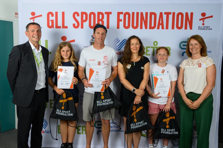 Steve Ward, surf life-saver Tilly Chandler, world champion paddleboarder Andrew Byatt, surf life-saver Paula Bright, and swimmer Thea Cartwright. (Picture: PR4Photos)