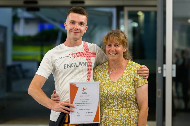 Samuel Jose, 24, from Newquay, who has just been selected for this year’s Commonwealth Games is pictured with his proud mother and coach Helen Jose. (Picture: PR4Photos)