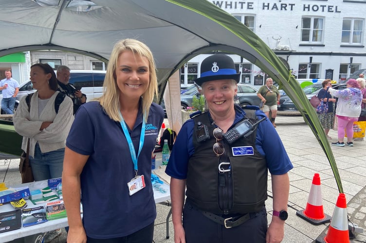 Lucy Allison, community safety officer with Safer Cornwall, with Launceston PCSO Anna Harrison
