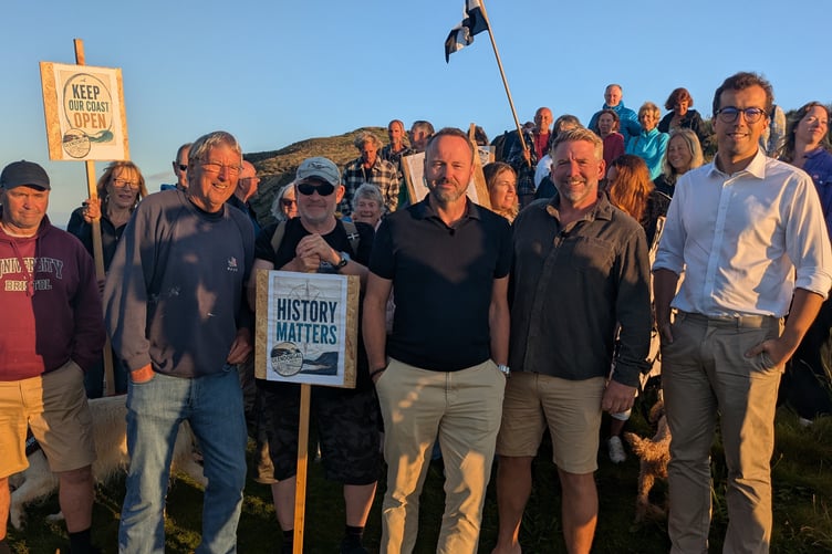 Good Morning Britain presenter Jonathan Swain with Glendorgal Coast Path Campaign members (Picture: Warren Wilkins)