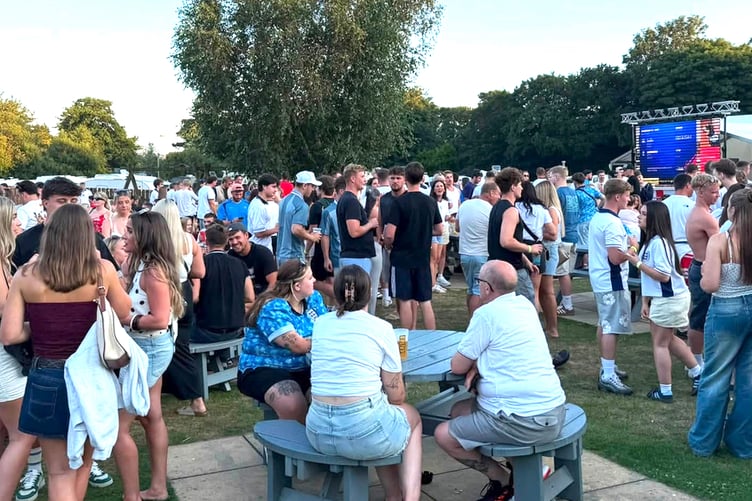 Matches have been shown on a big screen at the Britannia Inn beer garden. (Picture: Britannia Inn)