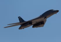 US B-1 bomber spotted over South East Cornwall coastline