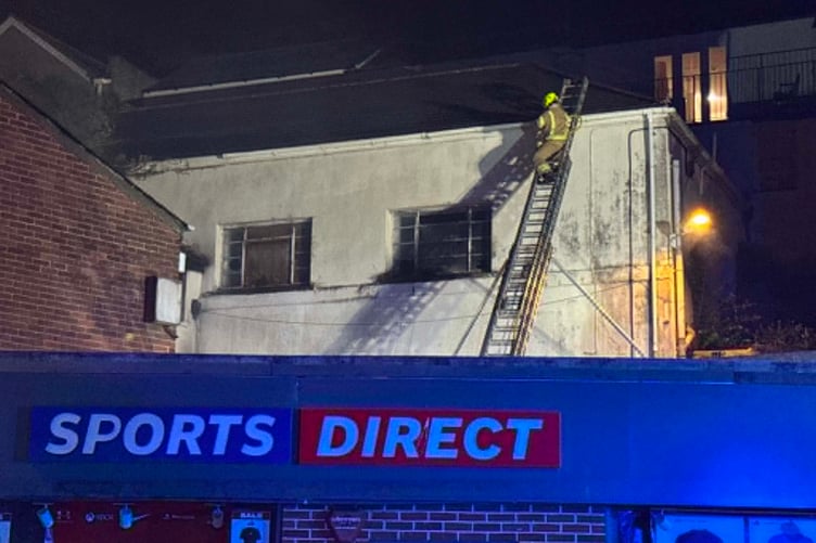 The fire took place behind Sports Direct in St Austell town centre. (Picture: Barry West Cornish Historian)