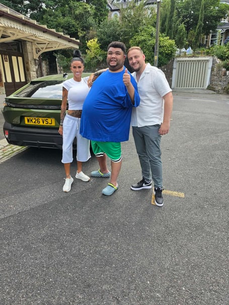 Katie and Harvey Price pictured with Lewis Nicholls (Picture: Lewis Nicholls)