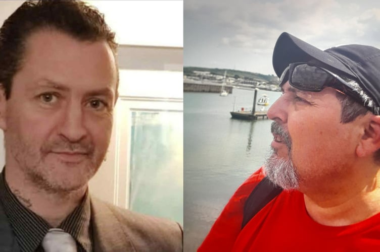 The bodies of Claudio Aquilino, 57, and Daniel Coleman, 43, were discovered in woodland at Sticker in Cornwall