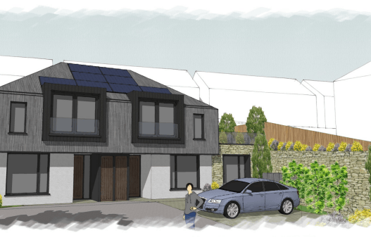 The scheme would create two pairs of semi-detached houses