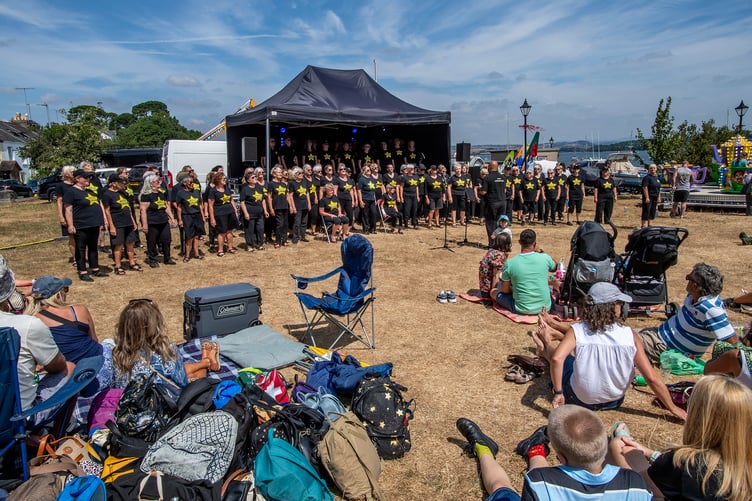The Cornwall Rock Choir perform at this year's Saltash Regatta and Waterside Festival