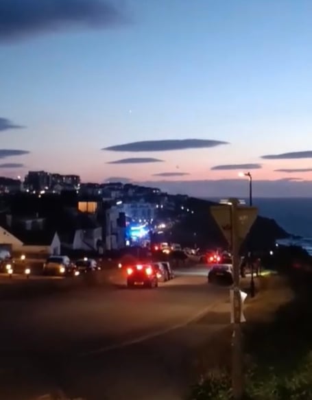 There was a large emergency services presence at the scene of South Fistral Beach, Newquay,