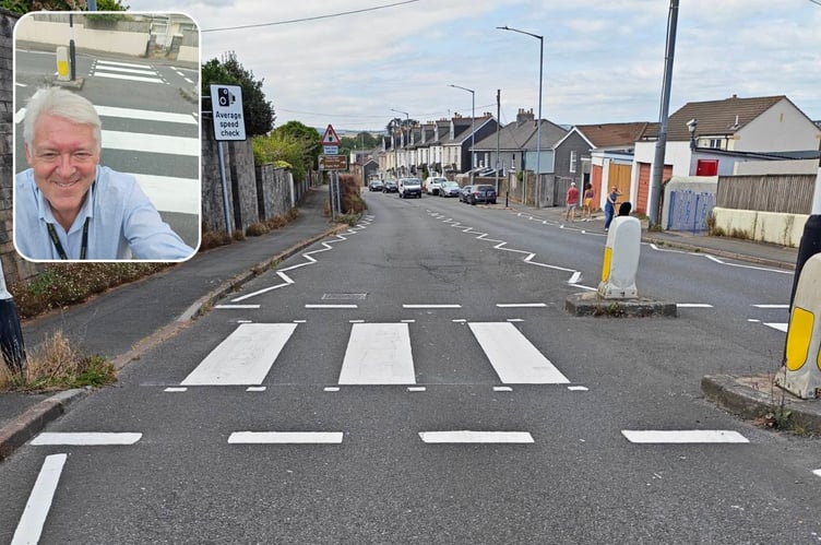 Cornwall Councillor Keith Johnson is all smiles after his campaign to get a Saltash zebra crossing repainted finally came to fruition