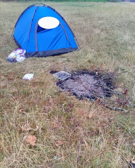 Staff at the Mount Edgcumbe Estate found remains of a campfire and BBQ on Thursday