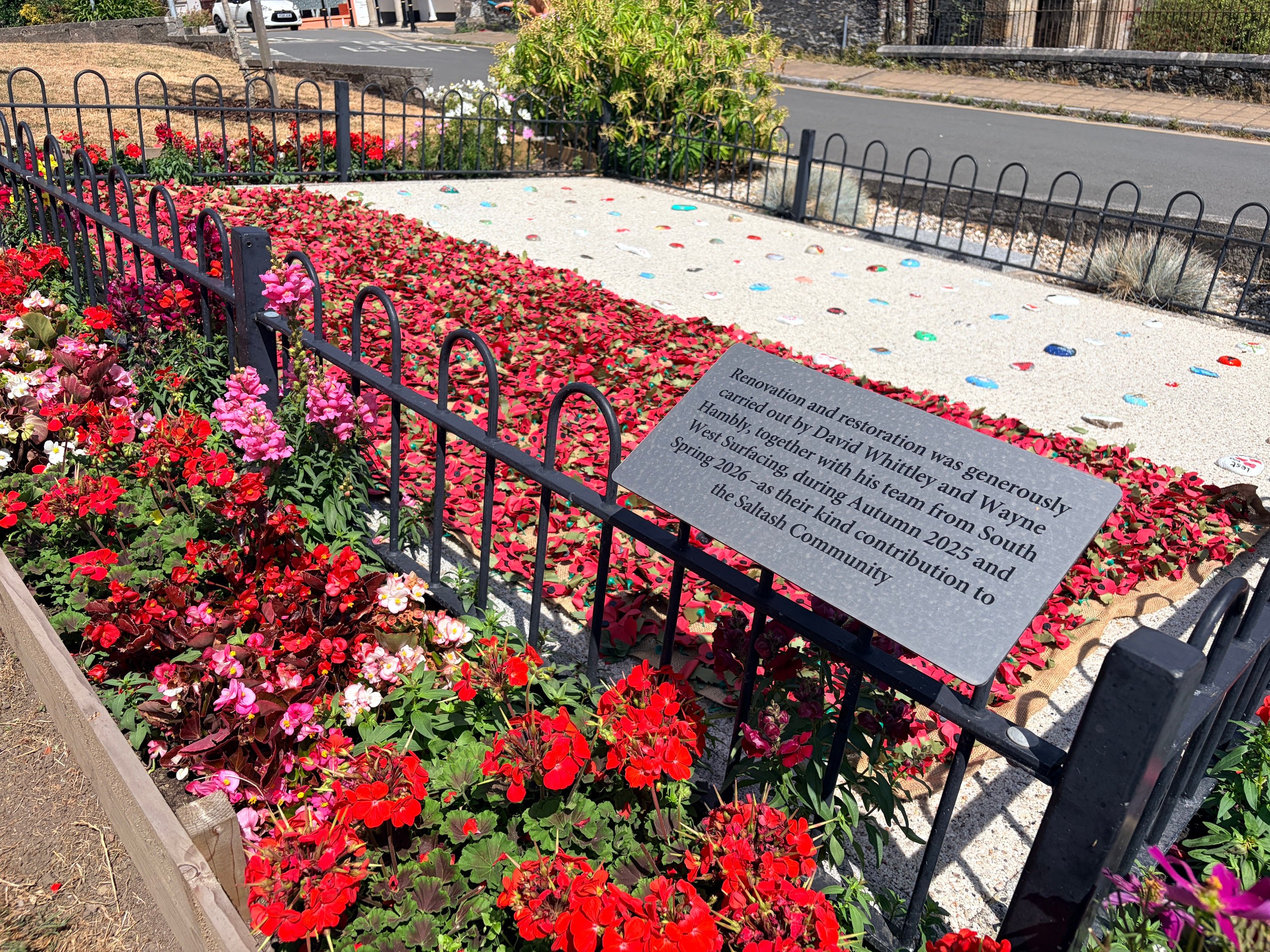 A new plaque has been added to the Pebble War Memorial following the recent restoration works in Saltash