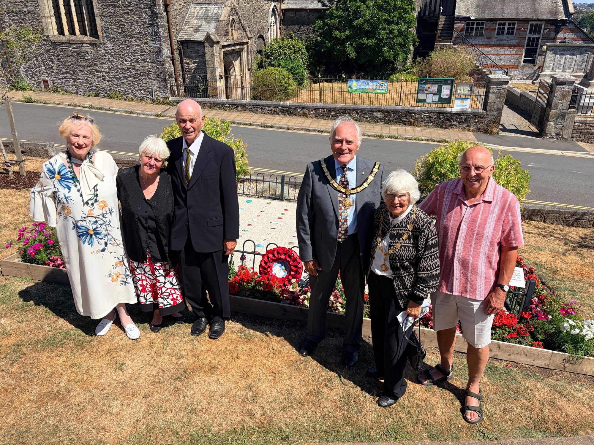 Pictured from left to right: Sue Hooper, Lynn Marsh, Tony Marsh, Mayor Brian Stoyel, Mayoress Maxine Stoyel and David Whittley 