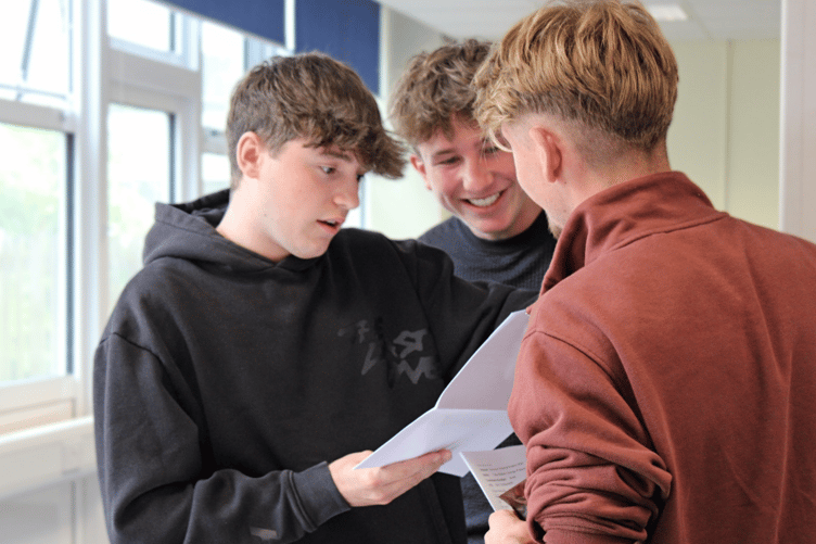 The moment of truth for one Liskeard Community College student as he receives his A Level results