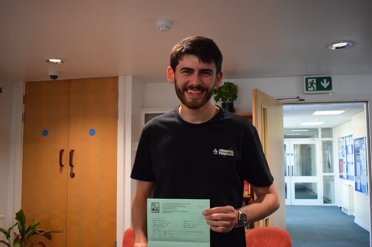 Callington student Connor Smith is all smiles following his results, he is now off to Southampton University to take up Aeronautics and Astronautics