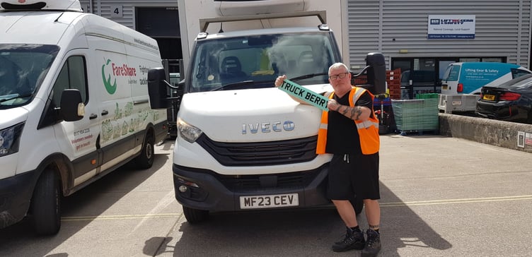 FareShare South West's driver Mark with the Truck Berry.