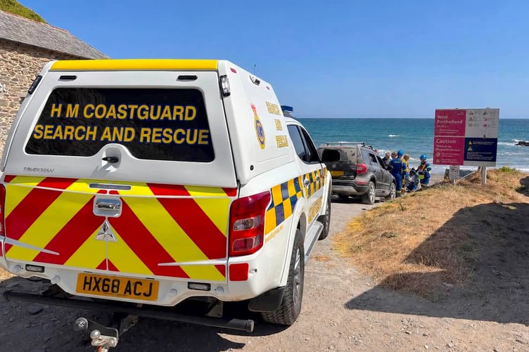 There was a major response to the incident at West Portholland in Cornwall. (Picture: Mevagissey Coastguards)