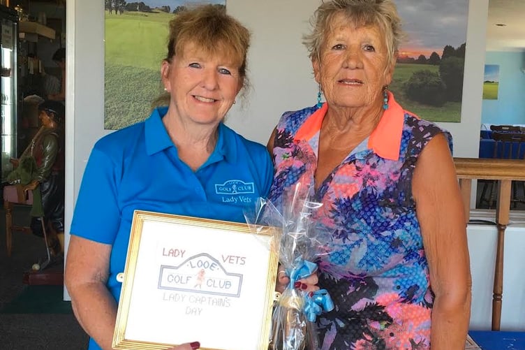 Winner Wendy Shore with Lady Vets Captain, Pat Butler
