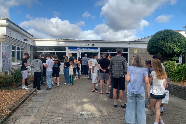 Celebrations underway as Torpoint students collect their GCSE results 3.
