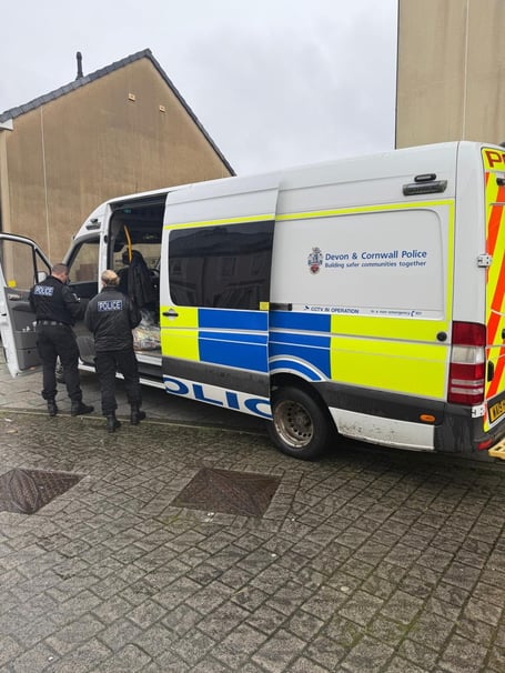 Truro Neighbourhood Police Team executed the warrants at two properties (Picture: Devon and Cornwall Police)