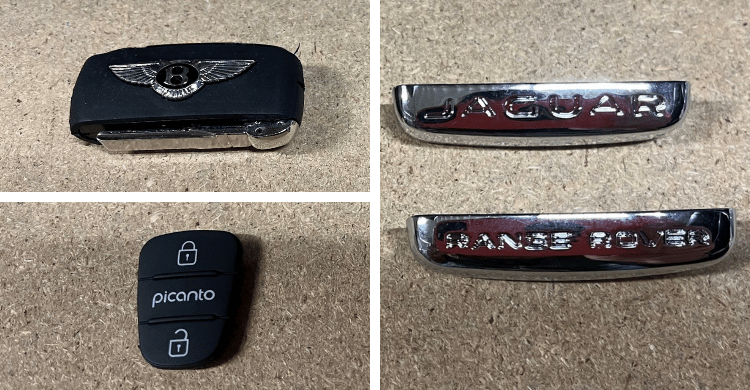 Examples of key fobs sold fraudulently by Guy Johnson