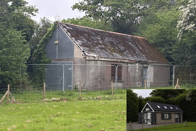 The store building at Trewoon and (inset) an image of how the upgraded premises could look.