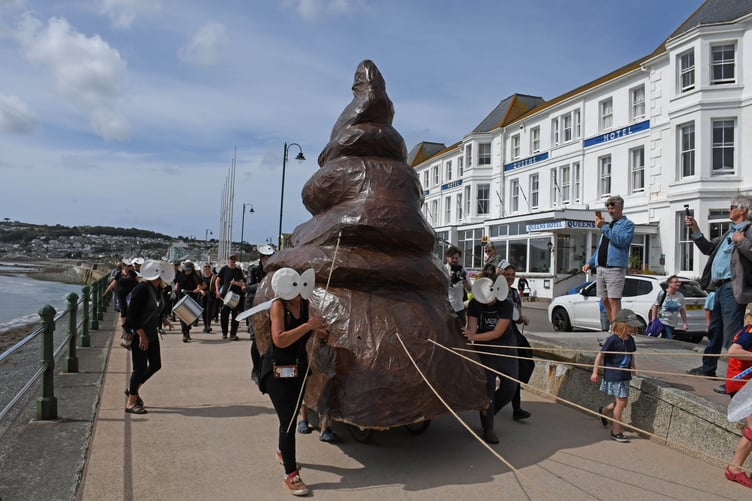 Protesters staged the poo pulling stunt to show how unhappy they are with the revised plans (Picture: Howard Phillips)