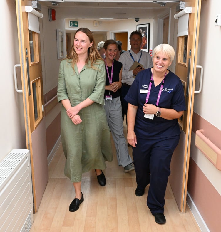 South East Cornwall MP Anna Gelderd is given a guided tour of St Luke's Hospice in Plymouth